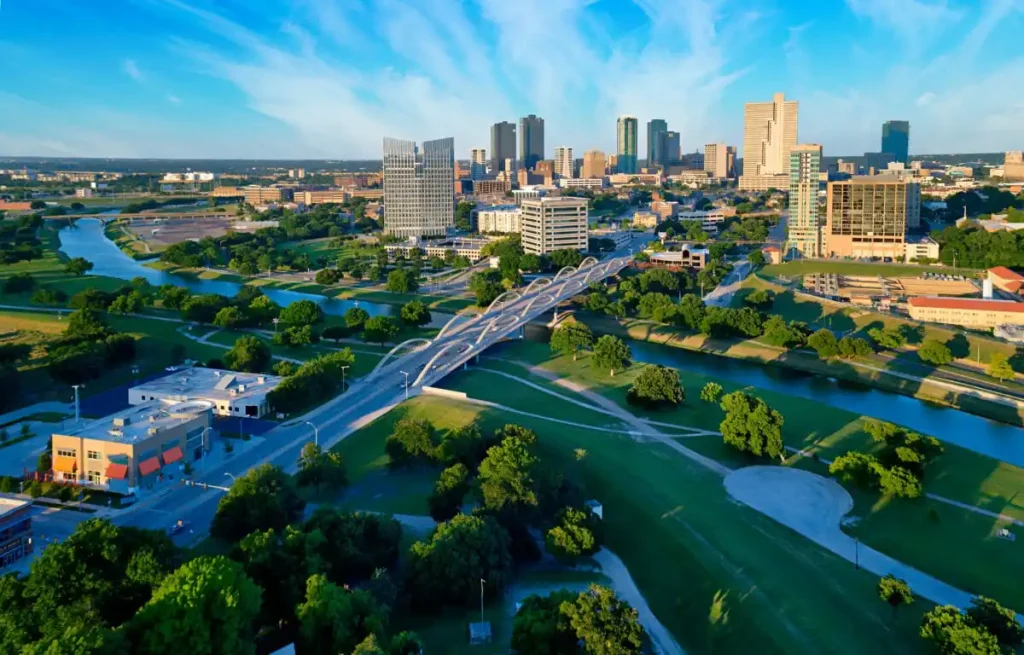 bird view of fort worth downtown